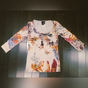 Vintage Just Cavalli cotton stretch long sleeve top, XS